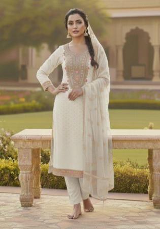 Picture of Beauteous Chiffon Azure Straight Cut Salwar Kameez