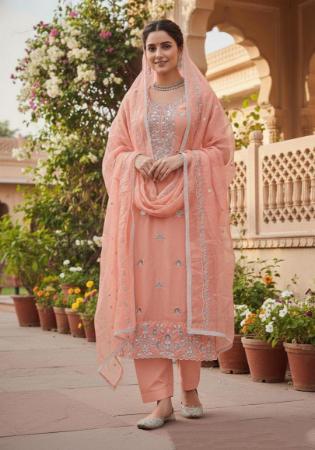 Picture of Fascinating Cotton Indian Red Straight Cut Salwar Kameez