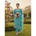 Picture of Exquisite Cotton Steel Blue Straight Cut Salwar Kameez