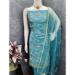 Picture of Exquisite Cotton Steel Blue Straight Cut Salwar Kameez