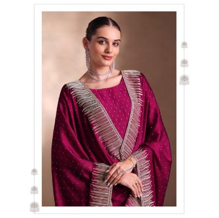 Picture of Ideal Georgette Purple Straight Cut Salwar Kameez