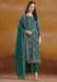 Picture of Organza Dark Olive Green Straight Cut Salwar Kameez