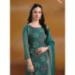Picture of Organza Dark Olive Green Straight Cut Salwar Kameez