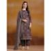 Picture of Pretty Organza Dim Gray Straight Cut Salwar Kameez