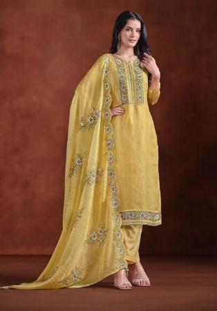 Picture of Marvelous Organza Peru Straight Cut Salwar Kameez