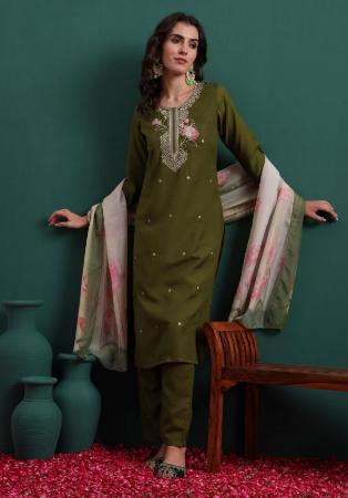 Picture of Delightful Silk Rosy Brown Readymade Salwar Kameez
