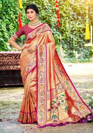 Picture of Ravishing Silk Orange Saree