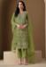 Picture of Chiffon Dark Olive Green Straight Cut Salwar Kameez