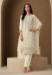 Picture of Excellent Chiffon Off White Straight Cut Salwar Kameez