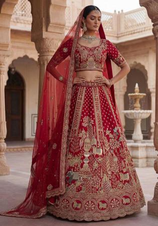 Picture of Delightful Silk Maroon Lehenga Choli