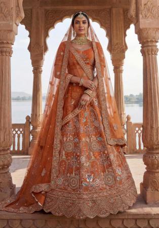 Picture of Sublime Silk Coral Lehenga Choli