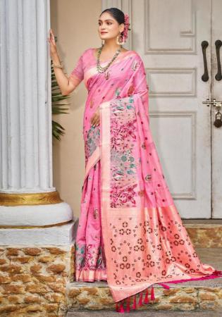 Picture of Charming Cotton & Silk Light Pink Saree