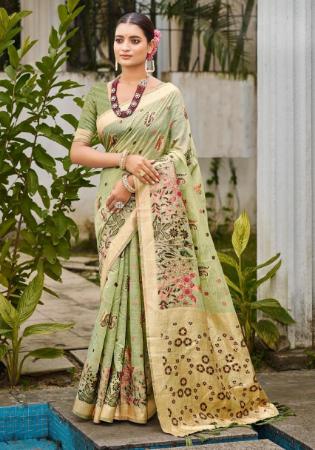 Picture of Taking Cotton & Silk Spring Green Saree