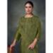 Picture of Chiffon Dark Olive Green Straight Cut Salwar Kameez