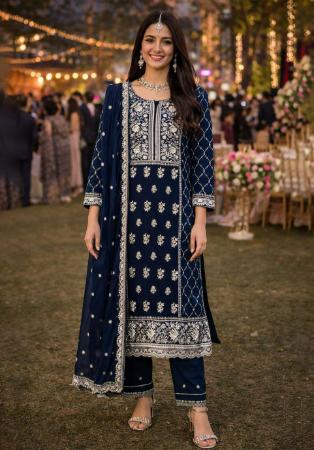Picture of Georgette Midnight Blue Readymade Salwar Kameez