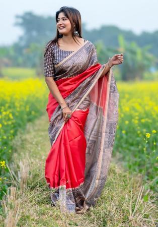 Picture of Classy Silk Chocolate Saree