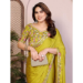 Picture of Alluring Chiffon & Satin Golden Rod Saree