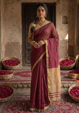 Picture of Taking Cotton Maroon Saree