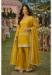 Picture of Georgette Dark Golden Rod Straight Cut Salwar Kameez