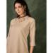 Picture of Good Looking Cotton & Silk Tan Readymade Salwar Kameez