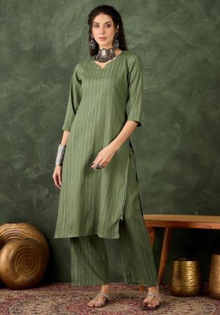Picture of Cotton & Silk Dark Sea Green Readymade Salwar Kameez