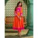Picture of Alluring Silk Orange Red Readymade Salwar Kameez