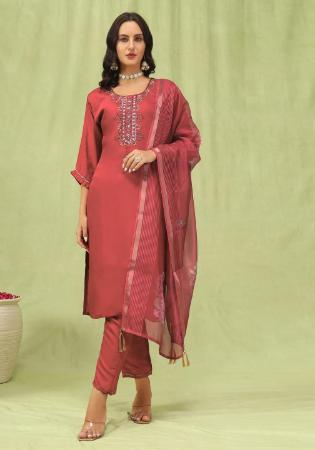 Picture of Magnificent Silk Sienna Readymade Salwar Kameez