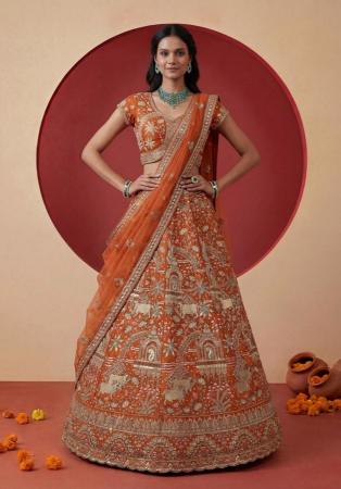 Picture of Comely Silk Chocolate Lehenga Choli