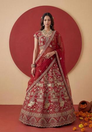 Picture of Graceful Silk Crimson Lehenga Choli