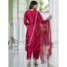 Picture of Lovely Silk Dark Red Readymade Salwar Kameez