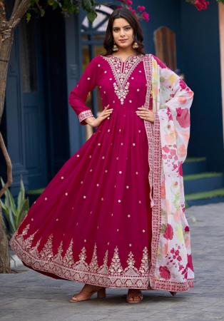 Picture of Comely Georgette Pink Readymade Gown