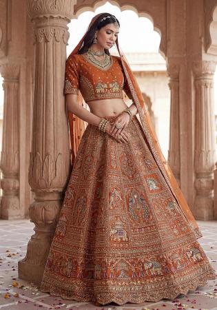 Picture of Magnificent Net Chocolate Lehenga Choli