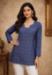 Picture of Chiffon & Georgette Dark Slate Blue Kurtis And Tunic