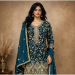 Picture of Chiffon Midnight Blue Straight Cut Salwar Kameez