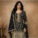Picture of Wonderful Chiffon Black Straight Cut Salwar Kameez