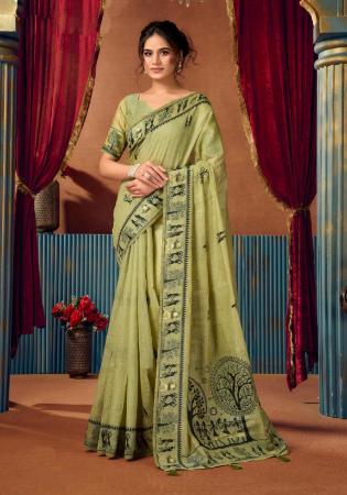 Picture of Ideal Cotton Dark Khaki Saree