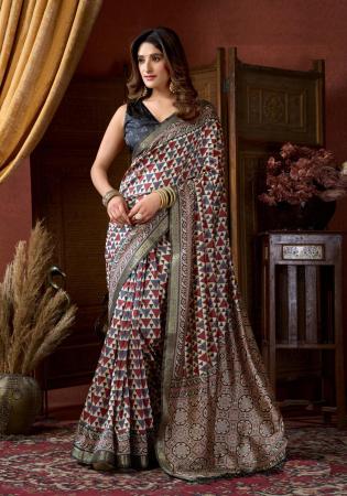 Picture of Ideal Crepe & Silk Dark Slate Grey Saree