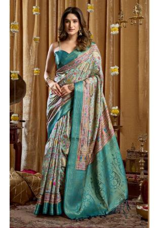 Picture of Exquisite Silk Sea Green Saree