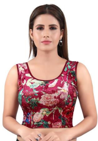 Picture of Excellent Chiffon Maroon Designer Blouse