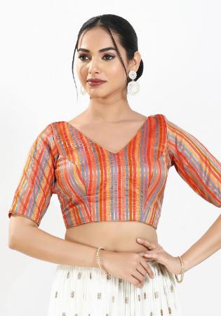 Picture of Magnificent Chiffon Dark Salmon Designer Blouse