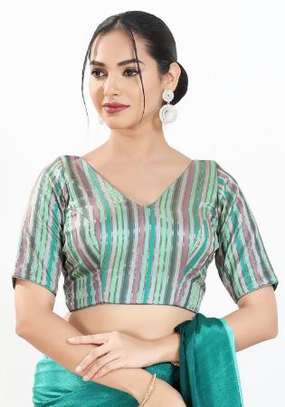 Picture of Wonderful Chiffon Light Steel Blue Designer Blouse