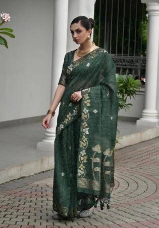 Picture of Pretty Silk Sea Green Saree
