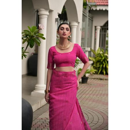 Picture of Fascinating Silk Hot Pink Saree