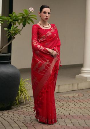 Picture of Amazing Silk Dark Red Saree
