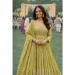 Picture of Chiffon Dark Khaki Straight Cut Salwar Kameez