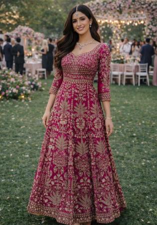 Picture of Chiffon Light Pink Straight Cut Salwar Kameez