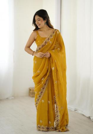 Picture of Classy Crepe Olive Saree