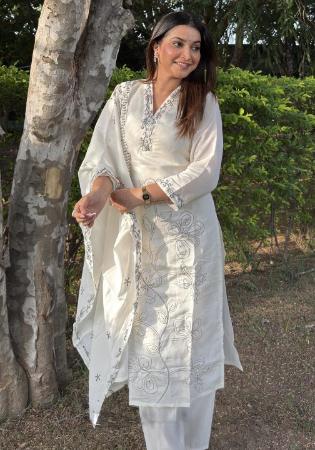 Picture of Silk Light Slate Grey Readymade Salwar Kameez