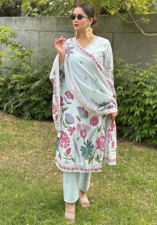 Picture of Bewitching Silk Lavender Readymade Salwar Kameez