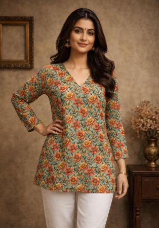 Picture of Marvelous Rayon Dark Khaki Kurtis & Tunic